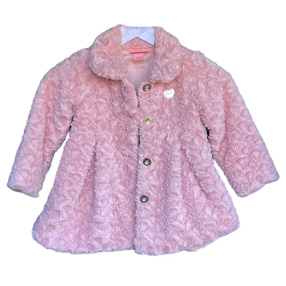 Juicy Couture Other - Juicy Couture Kids Pink Plush Soft Pink Faux Fur Jacket Coat Cozy Warm Size 4T